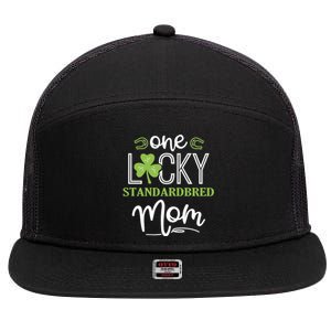 One Lucky Standardbred Horse Mom Irish Horseback Riding Cool Gift 7 Panel Mesh Trucker Snapback Hat