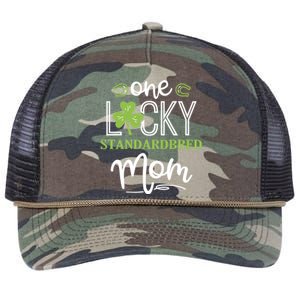 One Lucky Standardbred Horse Mom Irish Horseback Riding Cool Gift Retro Rope Trucker Hat Cap