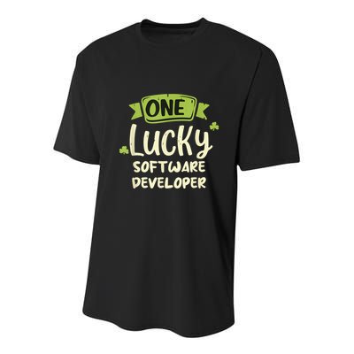 One Lucky Software Developer Irish St. PatrickS Day Youth Performance Sprint T-Shirt