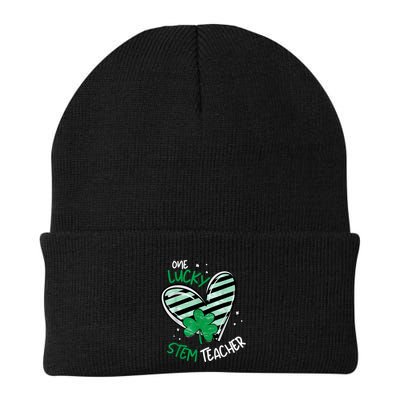 One Lucky Stem Teacher Science Technology Math Education Knit Cap Winter Beanie