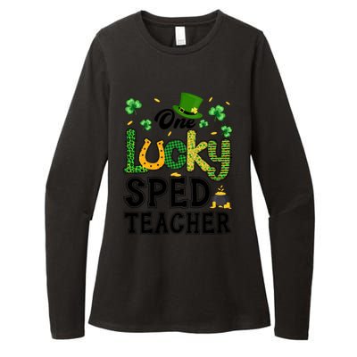 One Lucky Sped Teacher St Patricks Day Funny Gift Womens CVC Long Sleeve Shirt