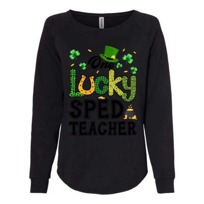 One Lucky Sped Teacher St Patricks Day Funny Gift Womens California Wash Sweatshirt