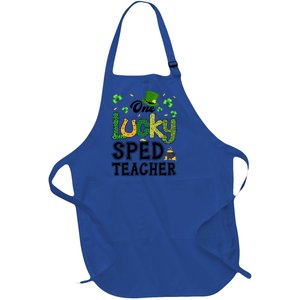 One Lucky Sped Teacher St Patricks Day Funny Gift Full-Length Apron With Pockets