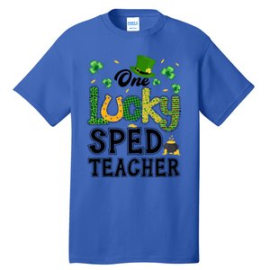 One Lucky Sped Teacher St Patricks Day Funny Gift Tall T-Shirt