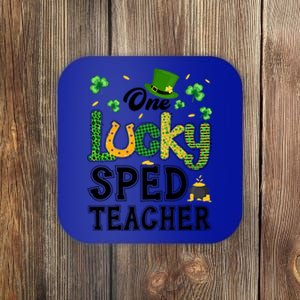 One Lucky Sped Teacher St Patricks Day Funny Gift Coaster