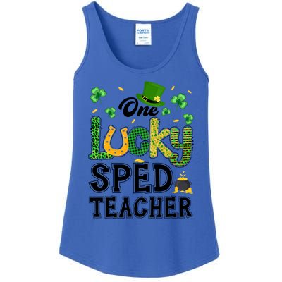 One Lucky Sped Teacher St Patricks Day Funny Gift Ladies Essential Tank