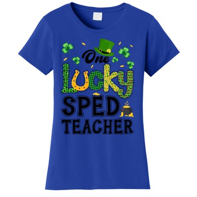 One Lucky Sped Teacher St Patricks Day Funny Gift Women's T-Shirt