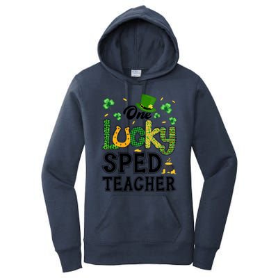 One Lucky Sped Teacher St Patricks Day Funny Gift Women's Pullover Hoodie