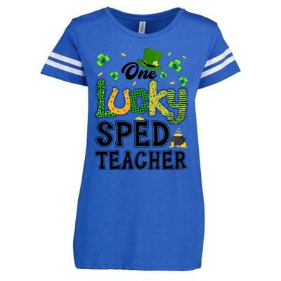 One Lucky Sped Teacher St Patricks Day Funny Gift Enza Ladies Jersey Football T-Shirt