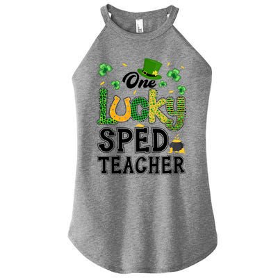 One Lucky Sped Teacher St Patricks Day Funny Gift Women's Perfect Tri Rocker Tank