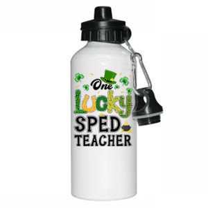 One Lucky Sped Teacher St Patricks Day Funny Gift Aluminum Water Bottle