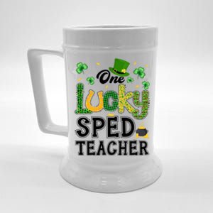 One Lucky Sped Teacher St Patricks Day Funny Gift Beer Stein