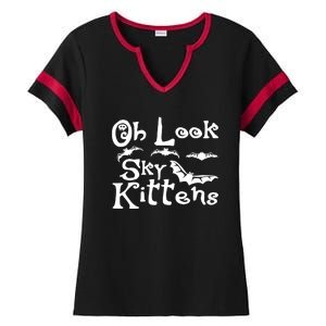 Oh Look Sky Kittens Bats Bat Ladies Halftime Notch Neck Tee