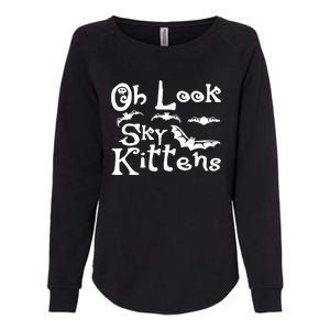 Oh Look Sky Kittens Bats Bat Womens California Wash Sweatshirt