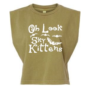 Oh Look Sky Kittens Bats Bat Garment-Dyed Women's Muscle Tee