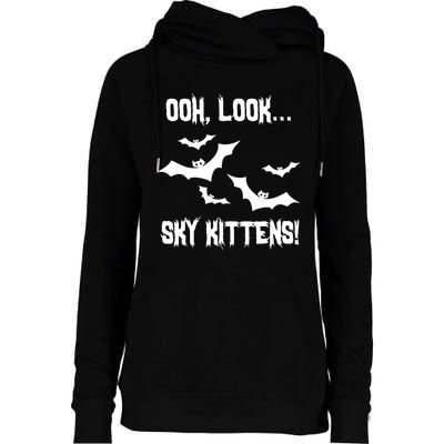 OOh Look... Sky Kittens Funny Womens Funnel Neck Pullover Hood