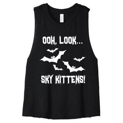 OOh Look... Sky Kittens Funny Women's Racerback Cropped Tank