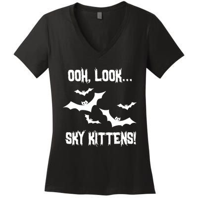 OOh Look... Sky Kittens Funny Women's V-Neck T-Shirt