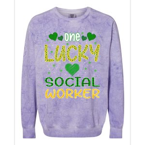 One Lucky Social Worker Saint Patrick’s Day Social Worker Cute Gift Colorblast Crewneck Sweatshirt