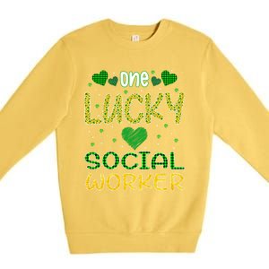 One Lucky Social Worker Saint Patrick’s Day Social Worker Cute Gift Premium Crewneck Sweatshirt