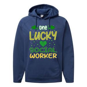 One Lucky Social Worker Saint Patrick’s Day Social Worker Cute Gift Performance Fleece Hoodie