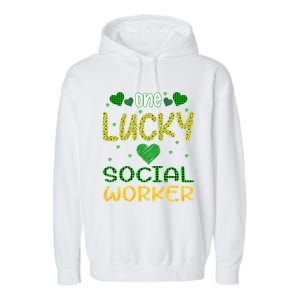 One Lucky Social Worker Saint Patrick’s Day Social Worker Cute Gift Garment-Dyed Fleece Hoodie