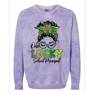 One Lucky School Principal Happy St Patricks Day Gift Colorblast Crewneck Sweatshirt