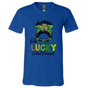 One Lucky School Principal Happy St Patricks Day Gift V-Neck T-Shirt