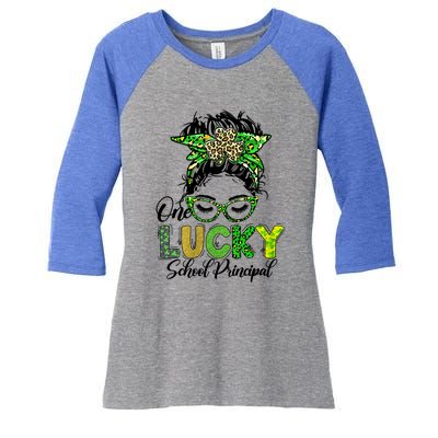 One Lucky School Principal Happy St Patricks Day Gift Women's Tri-Blend 3/4-Sleeve Raglan Shirt