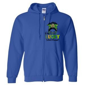 One Lucky School Principal Happy St Patricks Day Gift Full Zip Hoodie