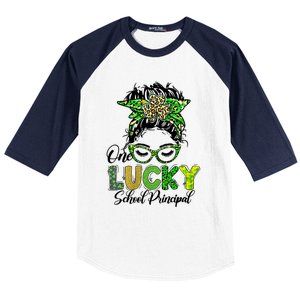 One Lucky School Principal Happy St Patricks Day Gift Baseball Sleeve Shirt