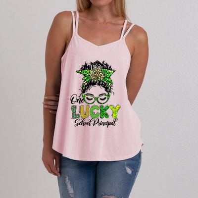 One Lucky School Principal Happy St Patricks Day Gift Women's Strappy Tank