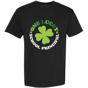 One Lucky School Principal Irish Clovers St Patrick's Day Cool Gift Garment-Dyed Heavyweight T-Shirt