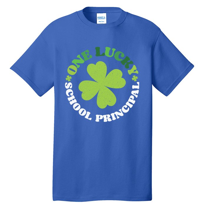 One Lucky School Principal Irish Clovers St Patrick's Day Cool Gift Tall T-Shirt