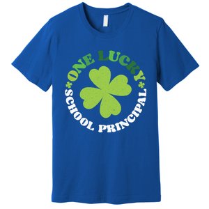 One Lucky School Principal Irish Clovers St Patrick's Day Cool Gift Premium T-Shirt