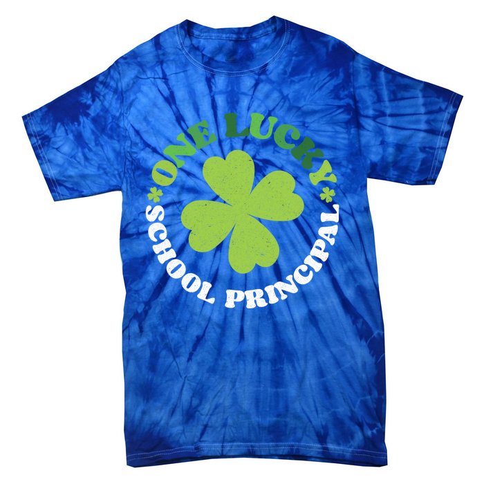 One Lucky School Principal Irish Clovers St Patrick's Day Cool Gift Tie-Dye T-Shirt