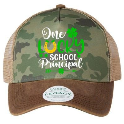 One Lucky School Principal Gift Funny St Patrick's Day Cool Gift Legacy Tie Dye Trucker Hat