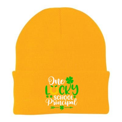 One Lucky School Principal Gift Funny St Patrick's Day Cool Gift Knit Cap Winter Beanie