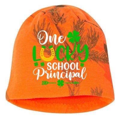 One Lucky School Principal Gift Funny St Patrick's Day Cool Gift Kati - Camo Knit Beanie