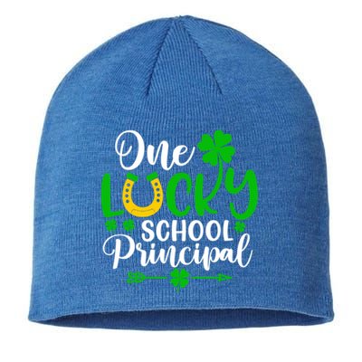 One Lucky School Principal Gift Funny St Patrick's Day Cool Gift Sustainable Beanie