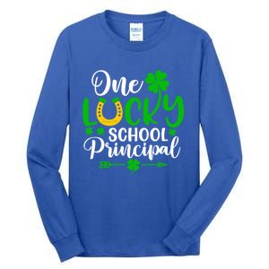 One Lucky School Principal Gift Funny St Patrick's Day Cool Gift Tall Long Sleeve T-Shirt