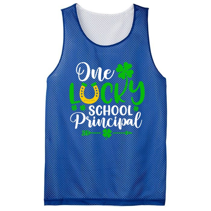 One Lucky School Principal Gift Funny St Patrick's Day Cool Gift Mesh Reversible Basketball Jersey Tank