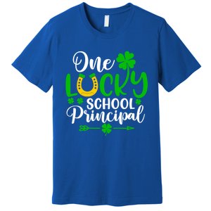 One Lucky School Principal Gift Funny St Patrick's Day Cool Gift Premium T-Shirt