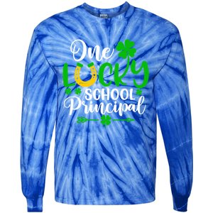 One Lucky School Principal Gift Funny St Patrick's Day Cool Gift Tie-Dye Long Sleeve Shirt