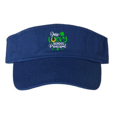 One Lucky School Principal Gift Funny St Patrick's Day Cool Gift Valucap Bio-Washed Visor