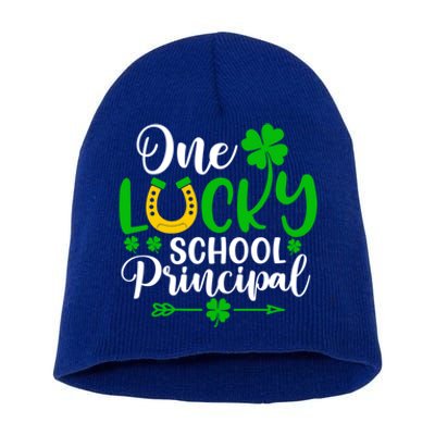 One Lucky School Principal Gift Funny St Patrick's Day Cool Gift Short Acrylic Beanie