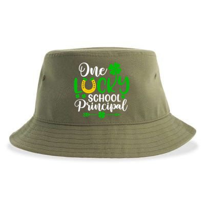 One Lucky School Principal Gift Funny St Patrick's Day Cool Gift Sustainable Bucket Hat