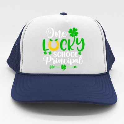 One Lucky School Principal Gift Funny St Patrick's Day Cool Gift Trucker Hat