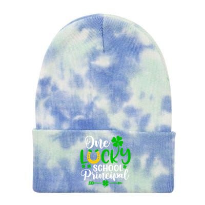 One Lucky School Principal Gift Funny St Patrick's Day Cool Gift Tie Dye 12in Knit Beanie