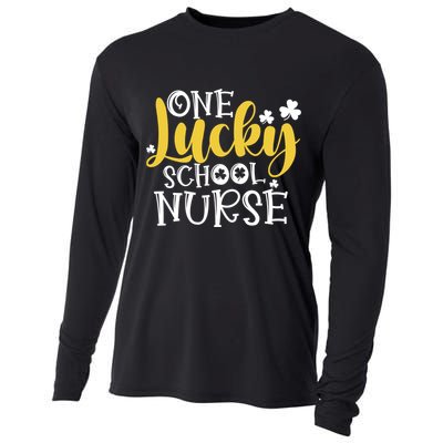 One Lucky School Nurse Cool Gift St Patricks Day Funny School Nurse Gift Cooling Performance Long Sleeve Crew